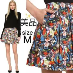 美品 alice+olivia アラベスクフローラルプリント プリーツスカート