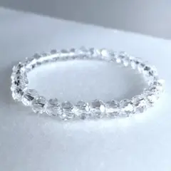 ガラスビーズブレスレット　カットクリア