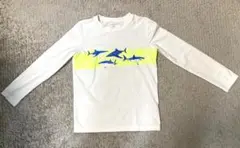 Gap Kids ホワイト しゃーくプリント ラッシュガード 長袖S 120cm