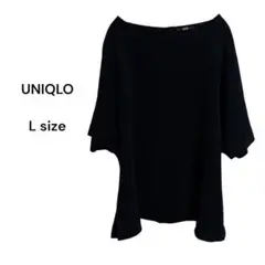 【美品】UNIQLO ユニクロ　カットソー　黒　L size　フォーマル　仕事着