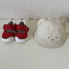 ⭐︎匿名発送⭐︎レッド ベビーサンダル　帽子