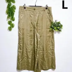 ジョルズレッシュ ワイドばパンツ キュロットパンツ L サテン風 光沢