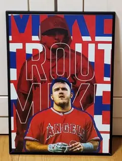 エンゼルス マイクトラウトMLB！A3サイズポスターフレーム付き①