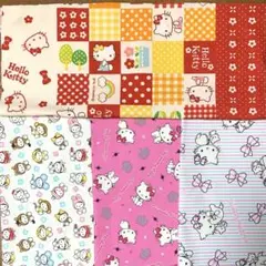 キティ　ハギレ4枚　チャーミーキティ　干支キティ 年代不明〜2012