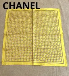 CHANEL シャネル スカーフ 45cm シルク 人気 おしゃれ 黄 バッグ