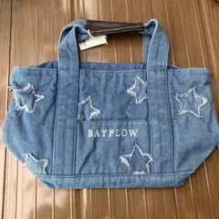 BAYFLOW デニムブルー 星型刺繍 トートバッグ