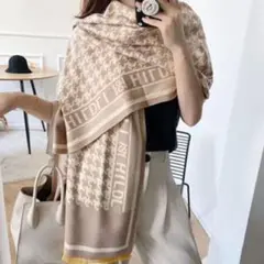 千鳥格子 ストール ブランケット 膝掛け 上品 おしゃれ 柄 韓国カシミアタッチ