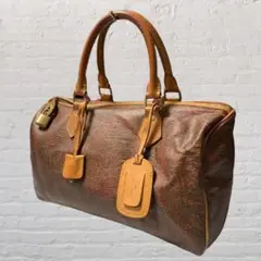 ETRO エトロ ボストンバッグ ペイズリー PVC パドロック 南京錠
