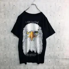Z0084 Tシャツ 黒 L相当 ビッグプリント アニマル