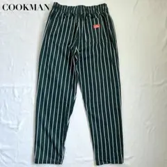 COOKMAN クックマン シェフパンツ 緑 ストライプ グリーン L