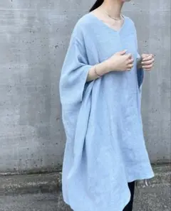 mjuka ミューカ　ワッフルポンチョブラウス