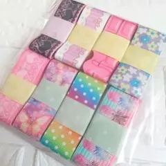リボンまとめ売り 50cm ８本 水玉 ハート柄