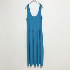《GAP》ノースリーブサマーワンピース　ロングワンピース　ギャザーワンピ　夏旅