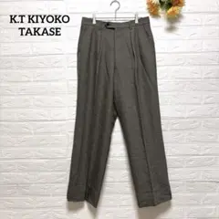 【キヨコタカセ】プリーツ入り スラックス ピジネス グレー3