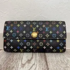 LOUIS VUITTON ポルトフォイユ サラ 長財布 黒×ピンク