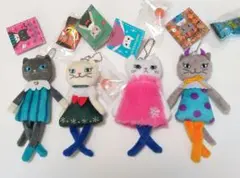 カルディ くたくたねこちゃん　キーホルダー4個セット