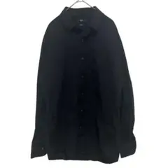 UNIQLO ユニクロ シャツ 長袖 無地 ブラック XL スリムフィット 黒