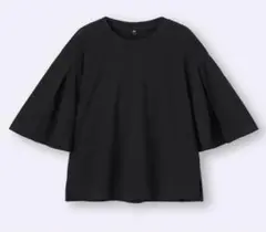 GUフレアスリーブ TシャツZ+E/XL/ブラック