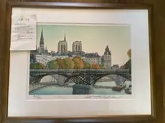 絵画・額縁・版画・山家 久幸・新品未使用・白鳥城の紅葉・美術品・インテリア・雑貨 山家久幸 『白鳥城の紅葉』 シルクスクリーン - 北海道画廊