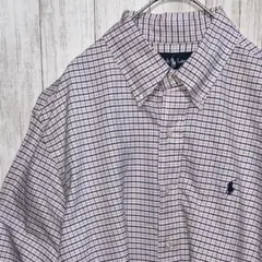 【美品】ラルフローレン 長袖シャツ CURTOM FIT チェック柄×ポニー刺繍