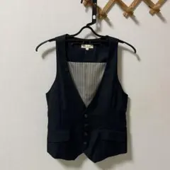 未使用 ロペピクニック ベスト ジレ ネイビー 後ろベルト付き