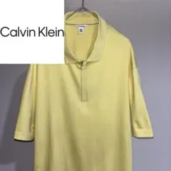 Calvin Klein 黄色 半袖ポロシャツ カルバンクライン M ジップ