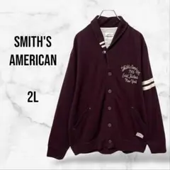 【SMITH'S AMERICAN】長袖カーディガン メンズ 刺繍英文(2L)