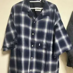Keboz 半袖シャツ XL ネイビー チェック