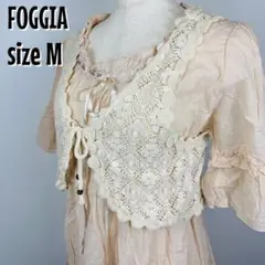 【0181】FOGGIA レース ボレロ付 ワンピース M コットン ナチュラル