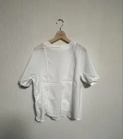 無印良品　涼感半袖ブラウス　白　M〜L 綿100%