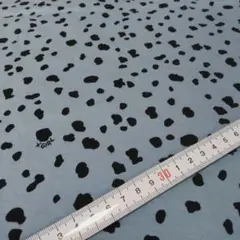 ダルメシアン柄スムースニット生地 ブルーグレー系 アパルブランド