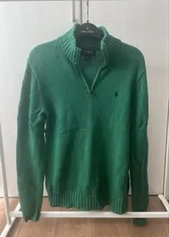 Polo Ralph Lauren グリーン ジップアップ ニットセーター