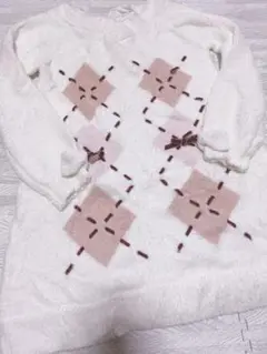 LIZLISAアーガイル柄ニットワンピース