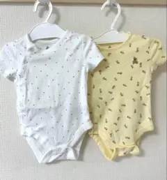 GAPドット模様とみつばちデザインロンパース2枚セット3-6month