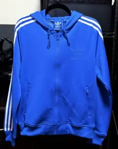 ⭐️極美品 アディダス オリジナルス パーカー ブルー Mサイズ トレフォイルロゴ