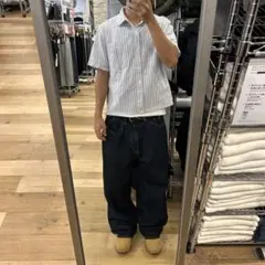 短丈ストライプシャツ