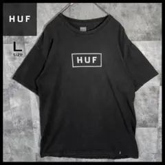 ハフ HUF ボックスロゴ Tシャツ メキシコ製 古着 Lサイズ ブラック