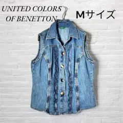 【UNITED COLORS OF BENETTON】デニムノースリーブベスト青