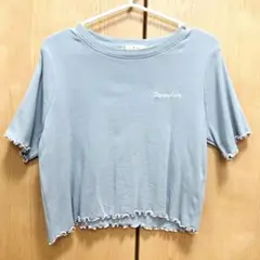 ems フリルヘム Tシャツ ライトブルー