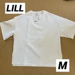 LILL サイドスリットコットンポンチビッグシルエット5分袖ドレープカットソー