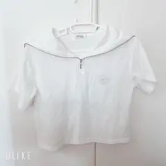 セーラー襟付きホワイト 白 Tシャツ Mサイズ
