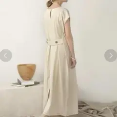 バブ 2WAYワンピース ベルト付き ステッチデザイン M ベージュ