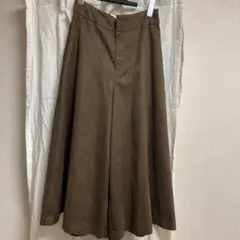 Beardsleyブラウンワイドフェイクスエードパンツ ガウチョパンツ