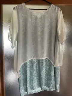 花柄刺繍 半袖チュニック　 More Plata