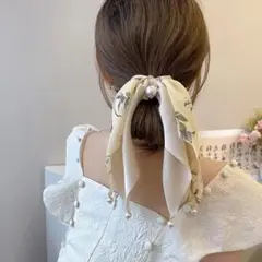 ヘアバンド スカーフ ヘアアクセ　シュシュ フランス風 再入荷♡　リボン