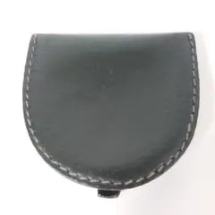 Q006　黒 レザー コインケース 半円形
