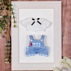 【10センチぬいサイズ】ギンガムポケットのサロペット【ぬい服】