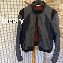 セオリー メッシュ加工ライダーススーツ アシンメトリー バイカラー ジップアップ
