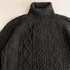 激渋 フィッシャーマンタートルネック ニット ケーブル編み 豪華立体編み