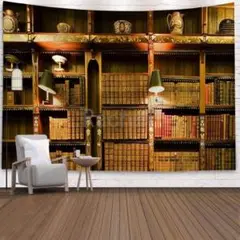 タペストリーE86　金具付き　図書館　書斎　ヨーロピアン　重厚感 壁掛け